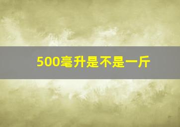 500毫升是不是一斤