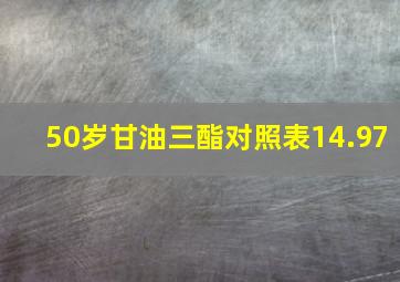 50岁甘油三酯对照表14.97