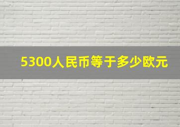 5300人民币等于多少欧元