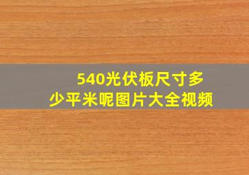 540光伏板尺寸多少平米呢图片大全视频