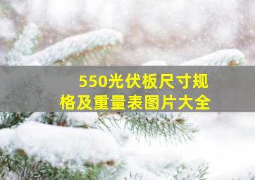 550光伏板尺寸规格及重量表图片大全