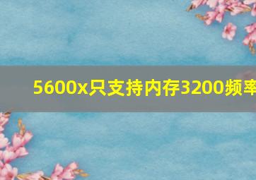 5600x只支持内存3200频率