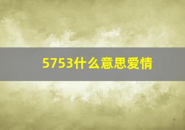 5753什么意思爱情