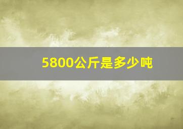 5800公斤是多少吨