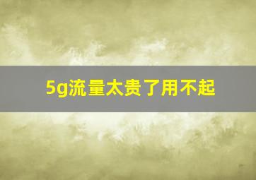 5g流量太贵了用不起