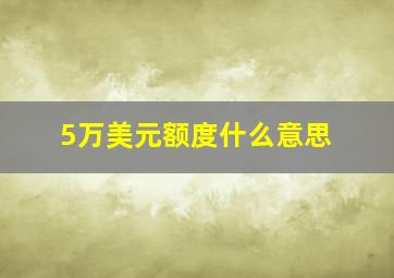 5万美元额度什么意思