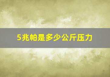 5兆帕是多少公斤压力