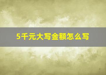 5千元大写金额怎么写