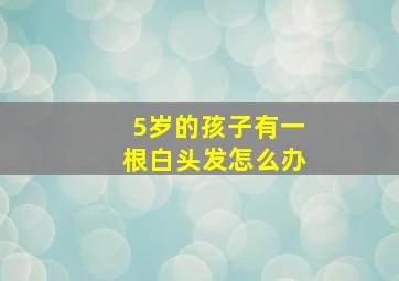 5岁的孩子有一根白头发怎么办