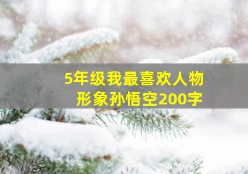 5年级我最喜欢人物形象孙悟空200字