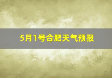 5月1号合肥天气预报