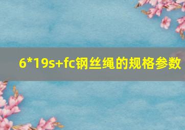 6*19s+fc钢丝绳的规格参数