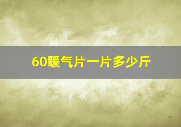 60暖气片一片多少斤