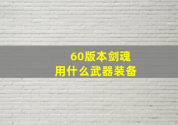 60版本剑魂用什么武器装备