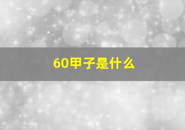 60甲子是什么