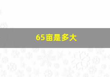 65亩是多大