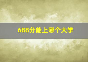 688分能上哪个大学