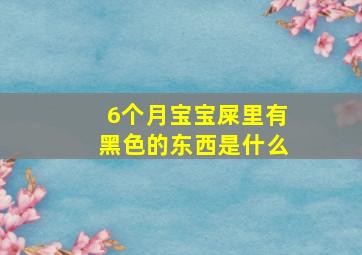 6个月宝宝屎里有黑色的东西是什么