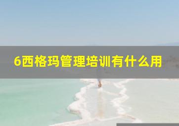 6西格玛管理培训有什么用