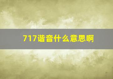 717谐音什么意思啊