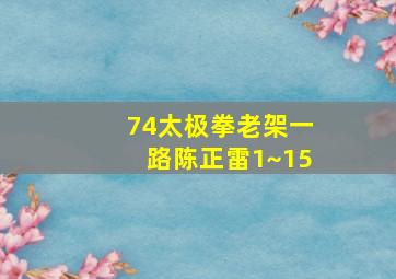 74太极拳老架一路陈正雷1~15