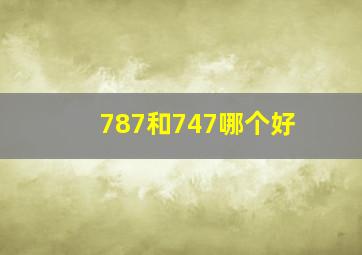 787和747哪个好