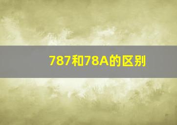 787和78A的区别