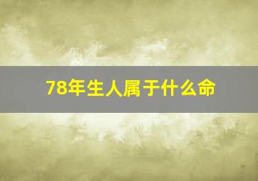 78年生人属于什么命