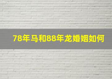 78年马和88年龙婚姻如何