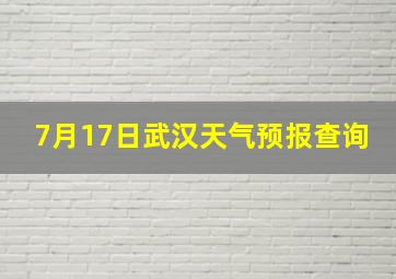 7月17日武汉天气预报查询