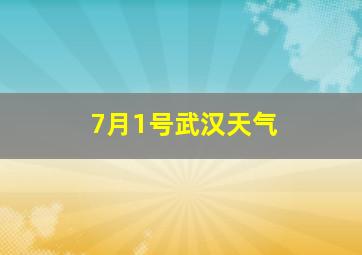 7月1号武汉天气