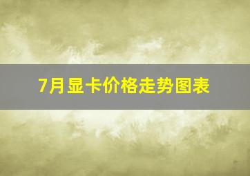 7月显卡价格走势图表