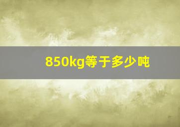 850kg等于多少吨