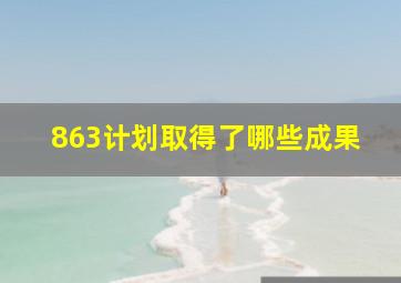 863计划取得了哪些成果