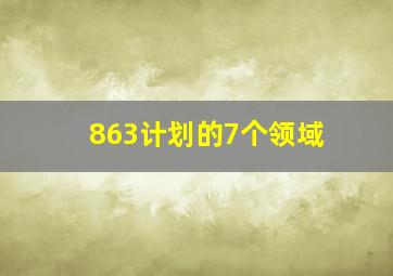 863计划的7个领域