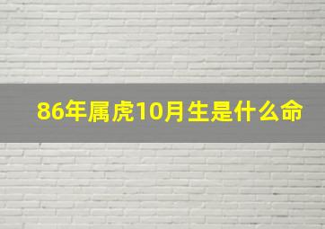 86年属虎10月生是什么命