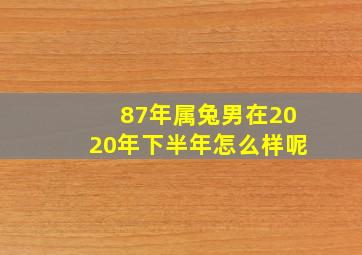 87年属兔男在2020年下半年怎么样呢