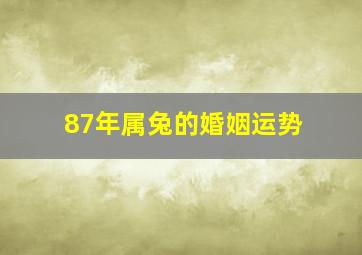 87年属兔的婚姻运势