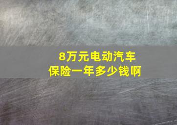 8万元电动汽车保险一年多少钱啊