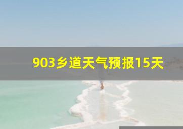 903乡道天气预报15天