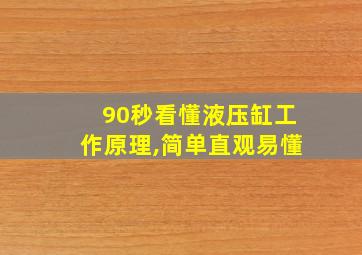 90秒看懂液压缸工作原理,简单直观易懂