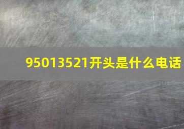 95013521开头是什么电话