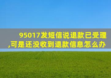 95017发短信说退款已受理,可是还没收到退款信息怎么办