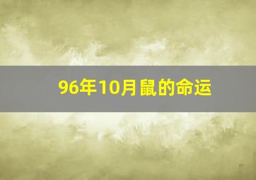 96年10月鼠的命运