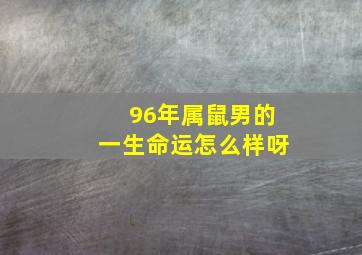 96年属鼠男的一生命运怎么样呀