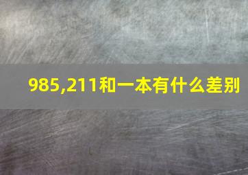 985,211和一本有什么差别