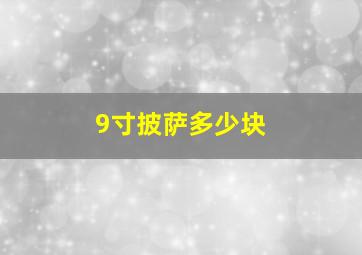 9寸披萨多少块