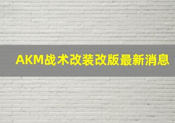 AKM战术改装改版最新消息