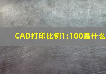 CAD打印比例1:100是什么