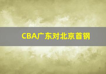 CBA广东对北京首钢